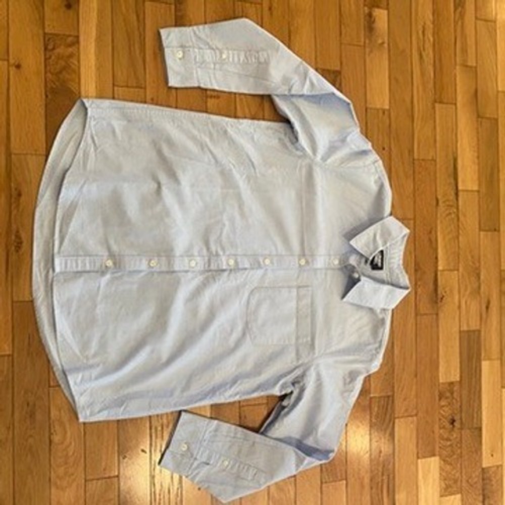 Lands‎ End Mens Light Blue Oxford Button Down Shirt Long Sleeve Size M 10-12